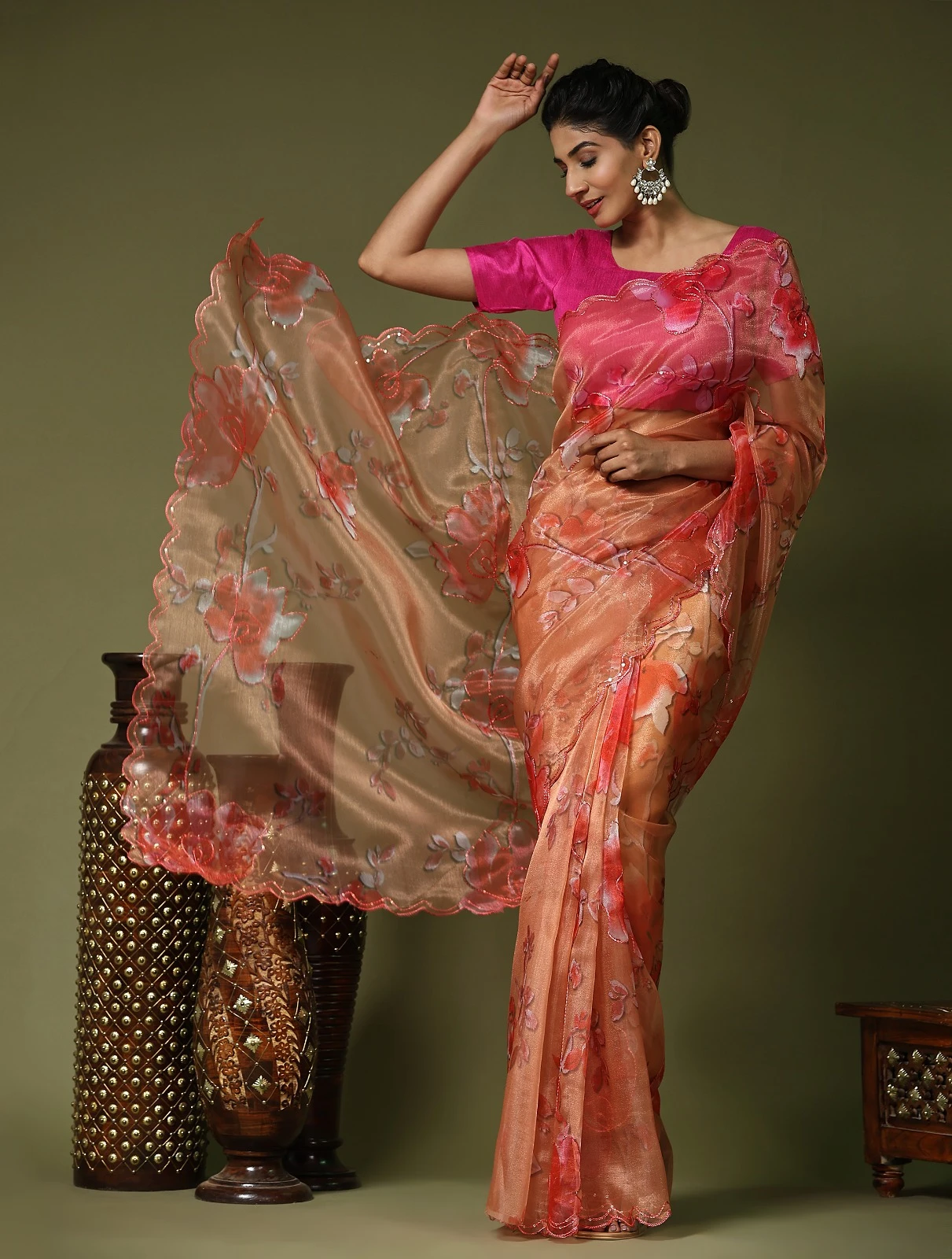 Vardan Ethnic Rangat Soft Pure Organza Wholesale Fancy Sarees Catalog — Wholesale Sarees, MPA wholesale from Surat - Gallery Image 4